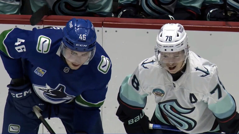 Read more about the article Kraken Rookies Fail ‘Bullet Train’ Test In Rematch Loss To Canucks